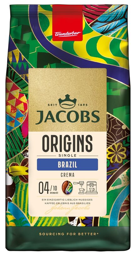 Jacobs Origins Brazil Crema kavos pupelės 1 kg